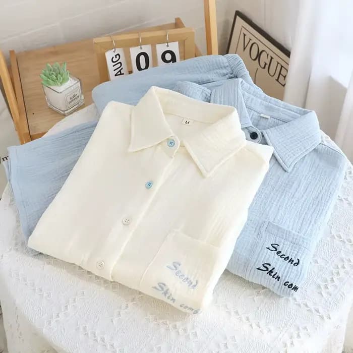 Pyjama femme 100% coton automne printemps manches longues