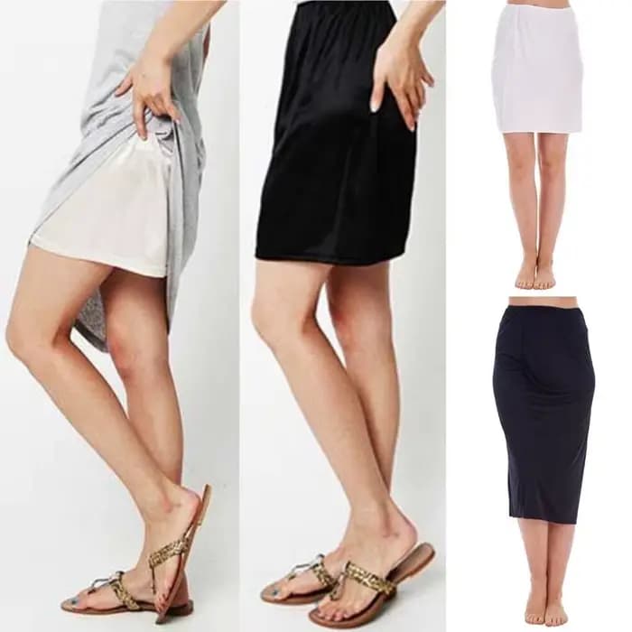 Jupon en satin pour femme, sous-robe, demi-jupon, lingerie