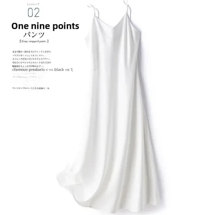 Robe longue en satin de soie pour femme