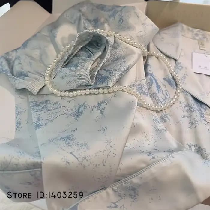 Nouveau femmes Pijamas soyeux Satin 2 pièces Pyjamas ensemble vêtements de nuit printemps automne pantalon