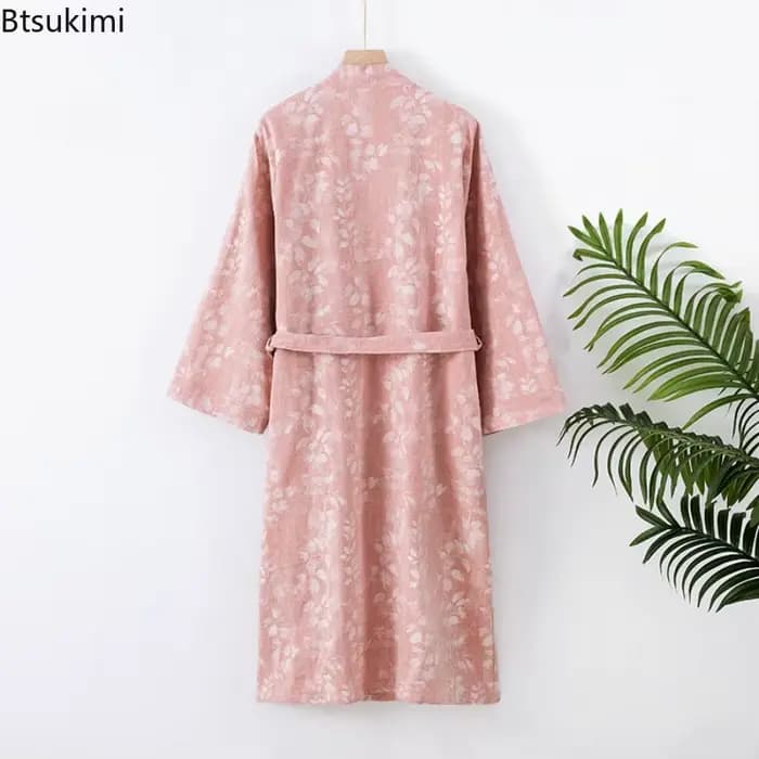 Chemise de nuit en coton et lin pour femmes
