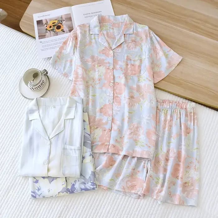 Pyjama à fleurs élégant en Viscose pour femmes