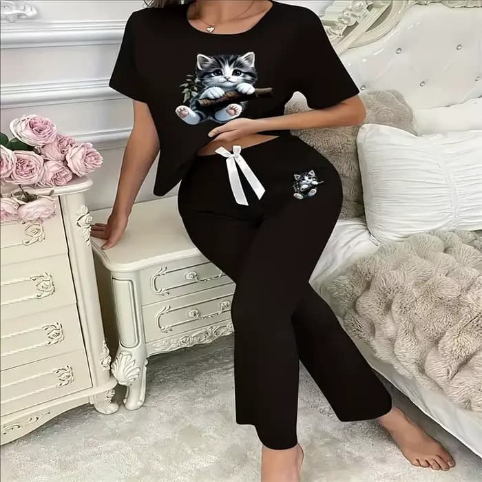Ensemble de pyjama noir pour femme