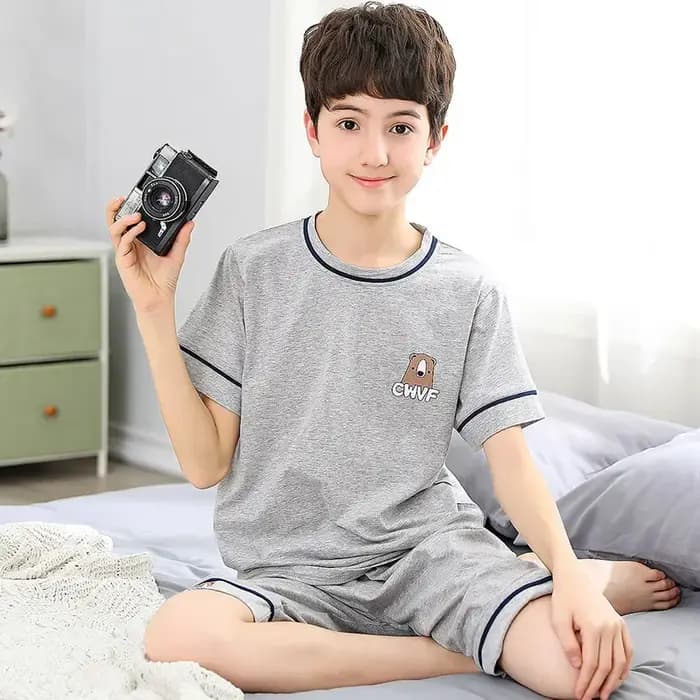 Pyjama à Manches Courtes 100% Coton pour Adolescent