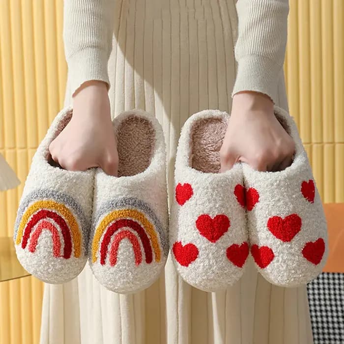 Pantoufles d'intérieur à motif de champignon pour femmes