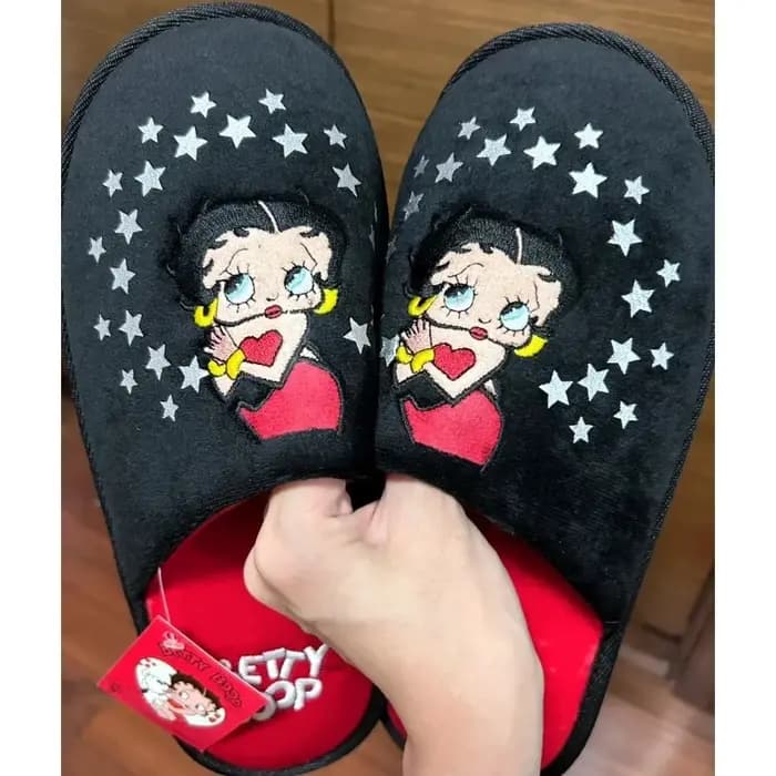 Betty Boop Anime Pantoufles en peluche pour femmes