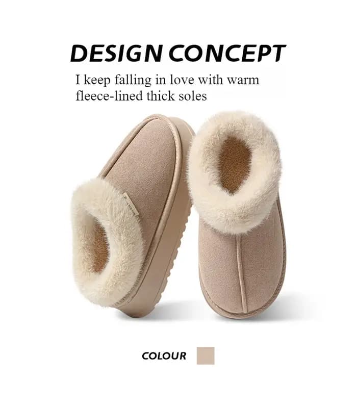 Pantoufles d'hiver pour femmes, semelles épaisses, antidérapantes, chaudes, douces, respectueuses de