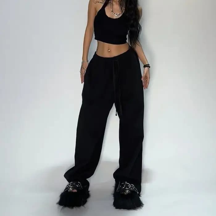 Pantalon ample à jambes droites pour hommes et femmes, décontracté, rayé, tendance, marque de rue, H