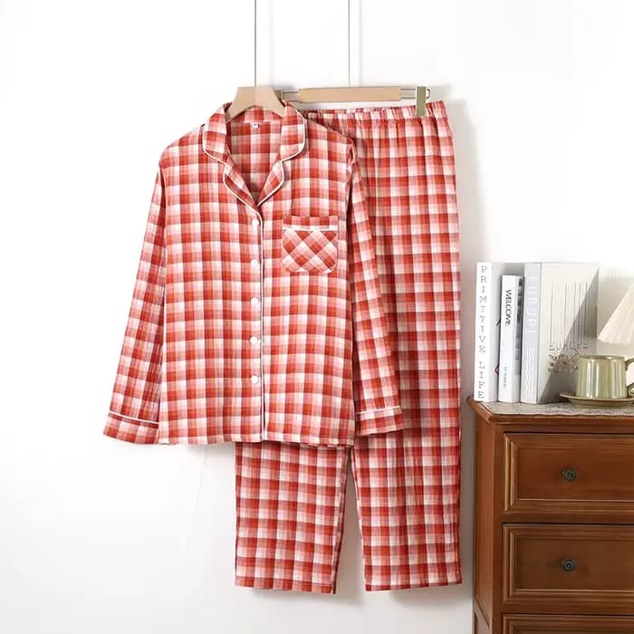 Couples pur coton maison costume femmes pyjamas ensemble vêtements de nuit rétro Floral été à manches courtes 3 pièces