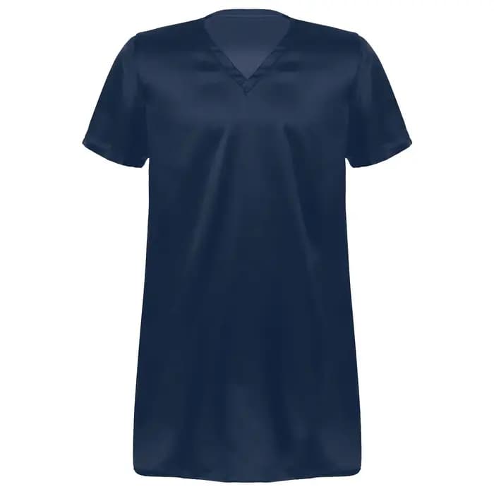 Pyjama en Satin pour hommes, chemises de nuit pour adultes, été, doux, couleur unie, col en V, manches courtes, vêtements de nuit décontractés pour la maison