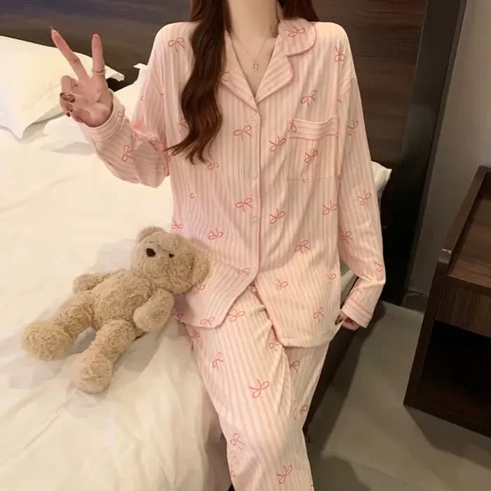 Pyjama en tissu froissé pour l'automne et l'hiver