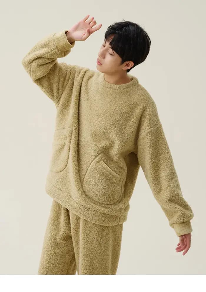 Ensemble de pyjamas en velours chaud pour hommes
