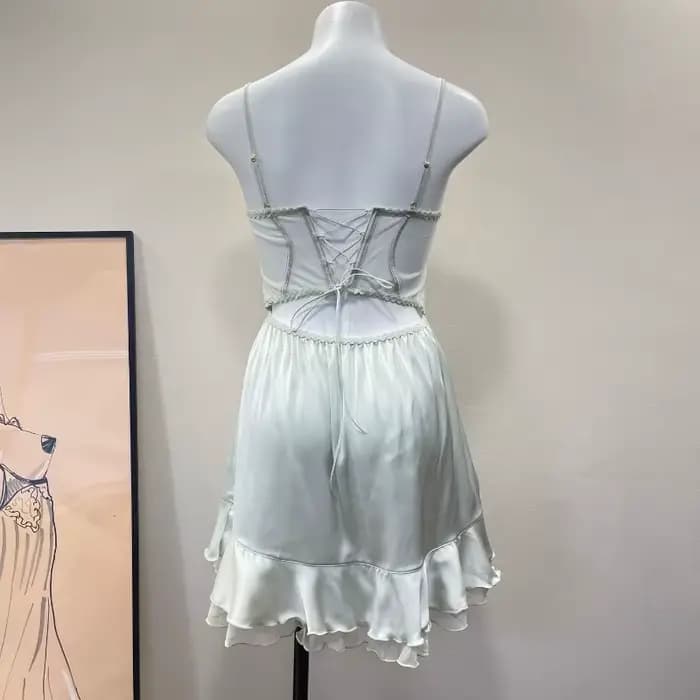 Français Lolita fille vêtements de nuit glace soie Sexy chemise