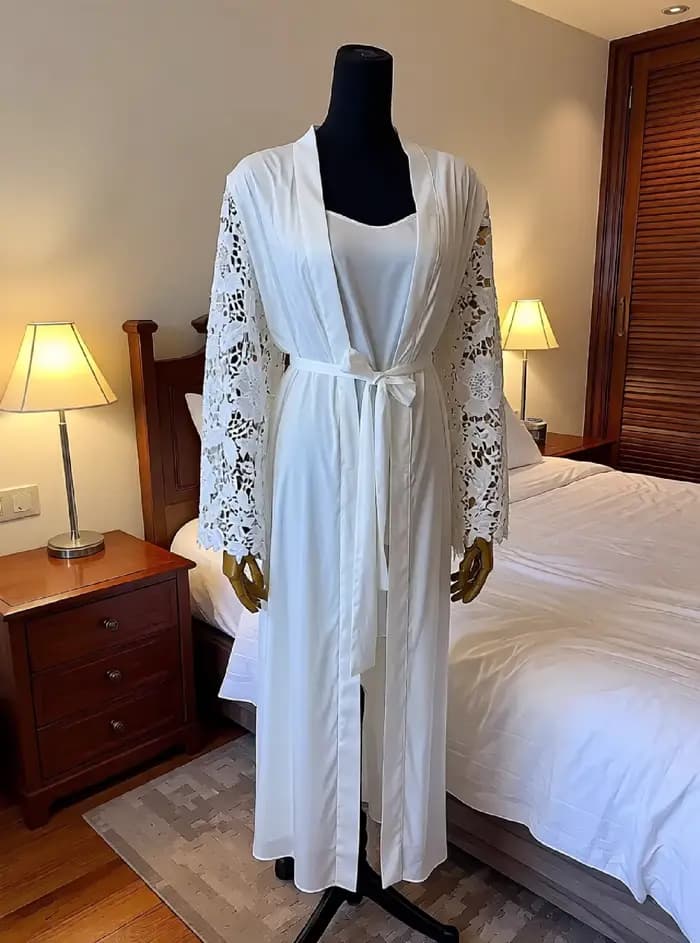 Robe de mariée longue en soie luxueuse