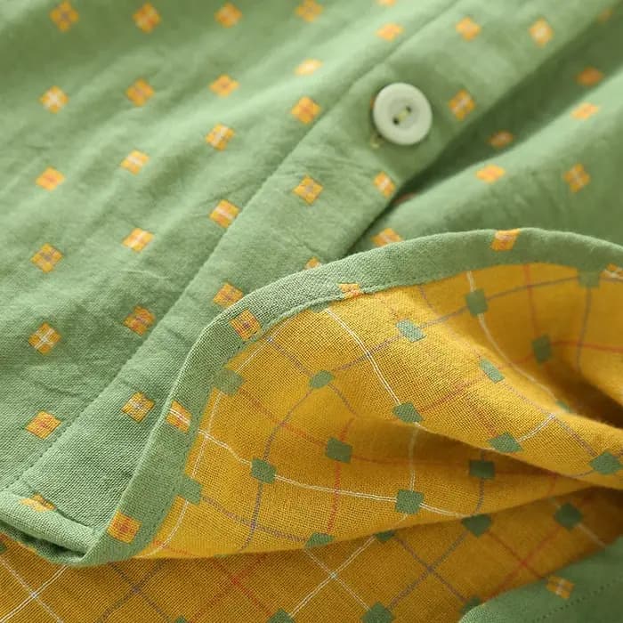 Pyjama double couche en gaze de coton lavé pour couple