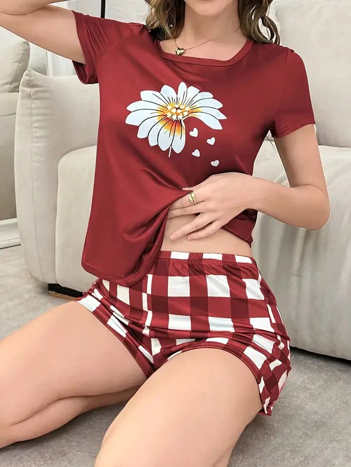 Ensemble 2 pièces de pyjama pour femme pour toutes les saisons