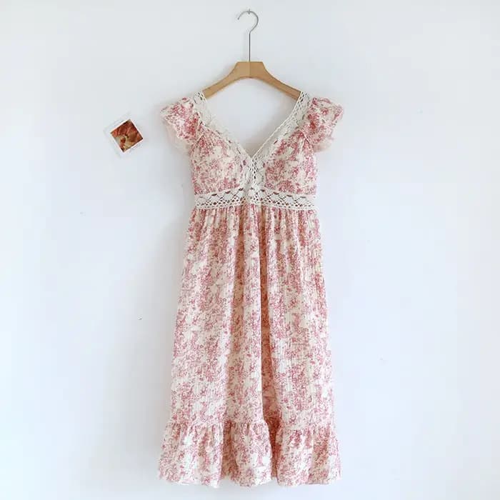 Robe de nuit en crêpe à manches volantes pour filles