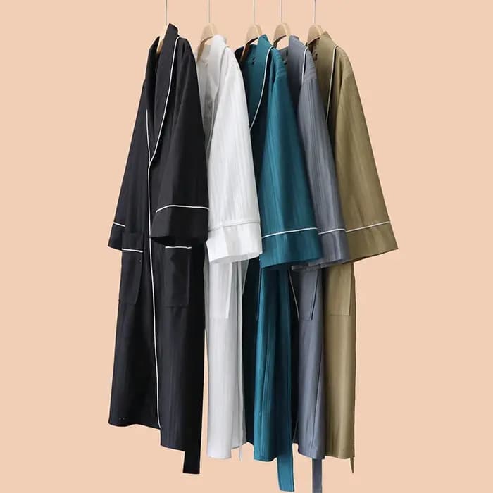 Nouvelle chemise de nuit hommes printemps automne sensation de fraîcheur mince Couple peignoir Grade sentiment été