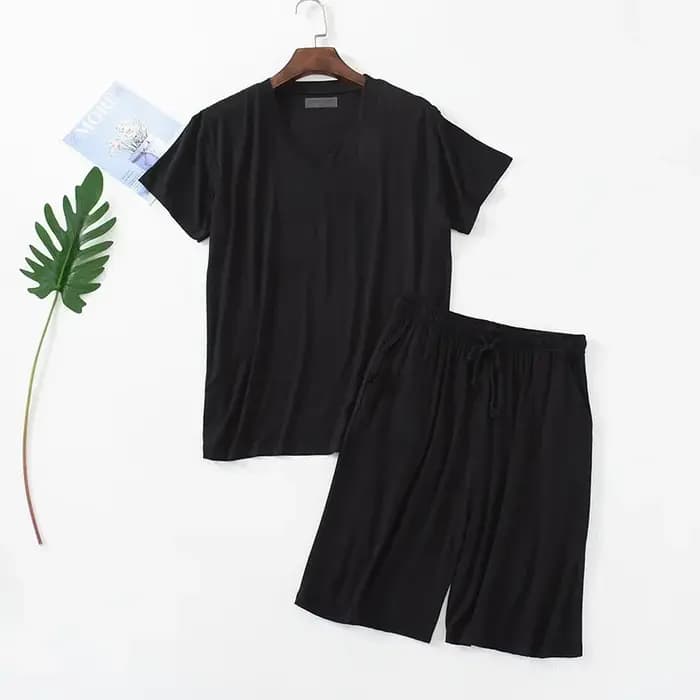 Ensembles de pyjamas d'été 2026 pour hommes en modal, col en V, manches courtes, pulls et shorts, vê
