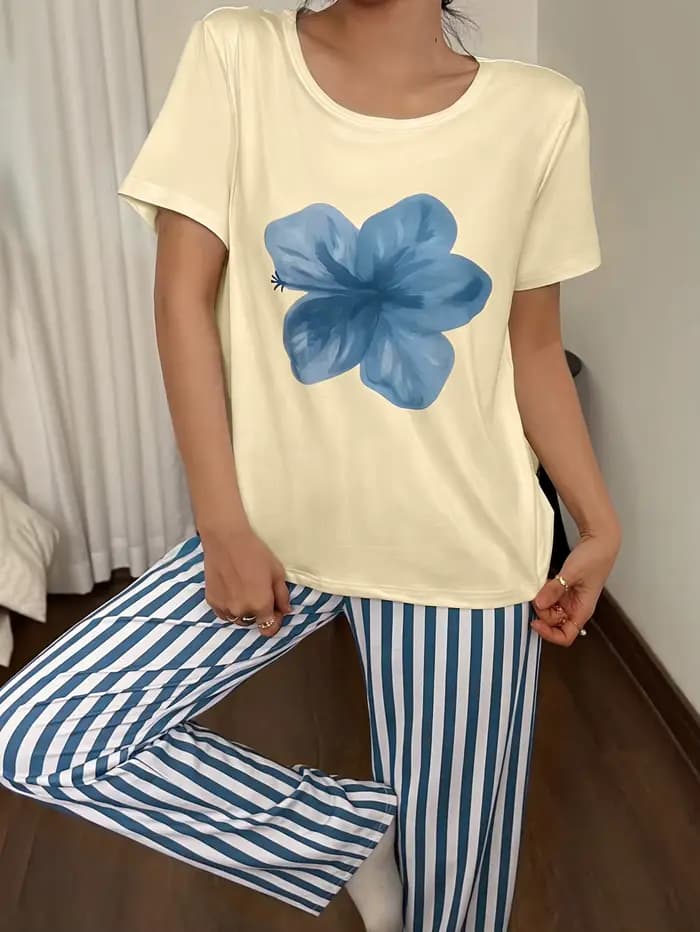 Ensemble de pyjamas pour femmes printemps/été en 2 pièces