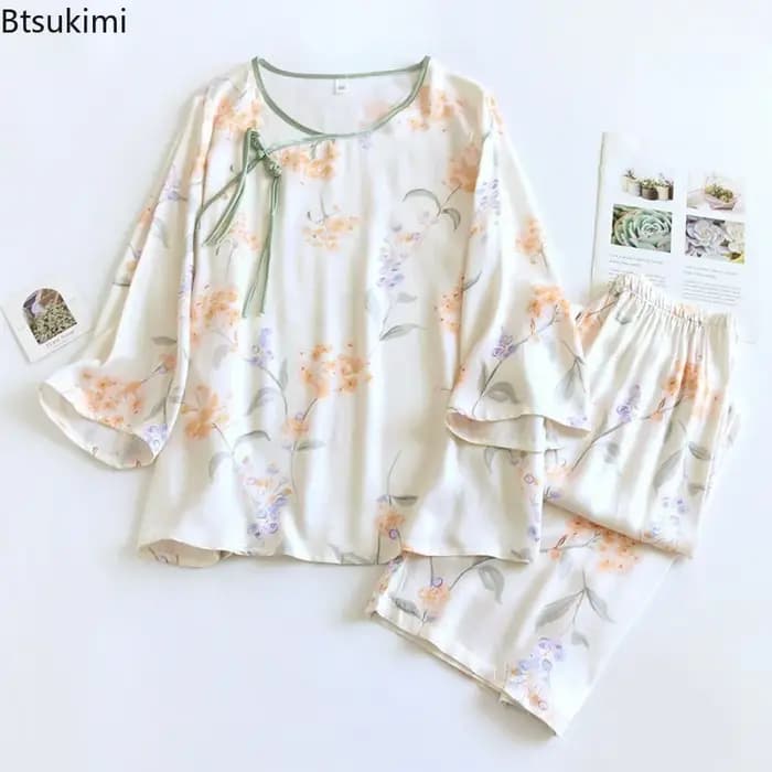 Pyjama en fibre de bambou pour femme