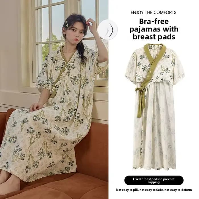 Chemise de nuit pour femme, Robe de nuit, Vêtements de nuit, Robe de sommeil, Pyjama d'été, Nuisette, Robe une pièce