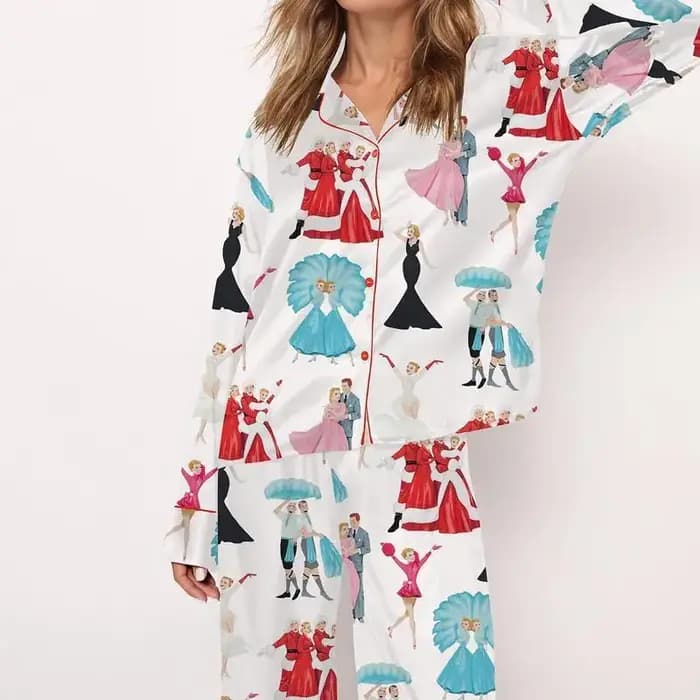 Ensemble de pyjama imprimé sapin de Noël pour femme