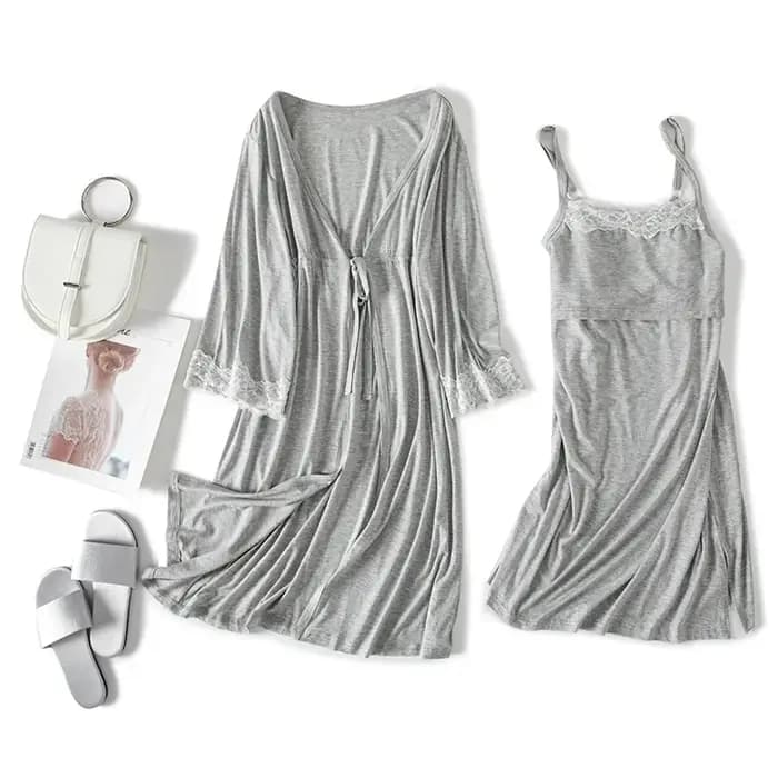 2 pièces/ensemble pyjama de grossesse vêtements de nuit allaitement femme enceinte fronde allaitemen