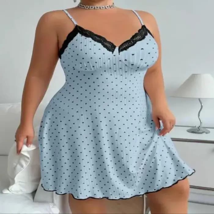 XL-5XL grande taille jarretelle chemise de nuit femmes dentelle col en v genou longueur pyjama robe Sexy complet glisse mince vêtements de nuit vêtements de détente