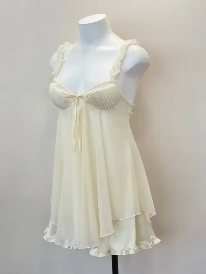 Pyjama Sexy en dentelle à volants pour femmes