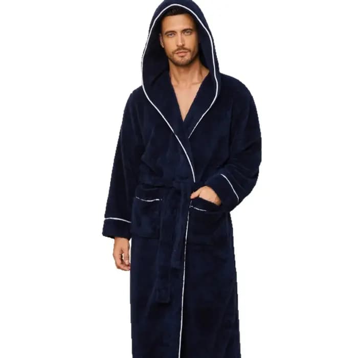 Hommes automne/hiver nouveau Style confortable coton flanelle Robe de luxe ouvert sur le devant Couples