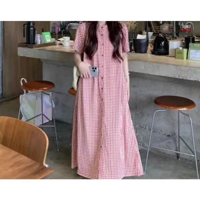Robe chemise à manches courtes pour femme, robe longue ample et décontractée