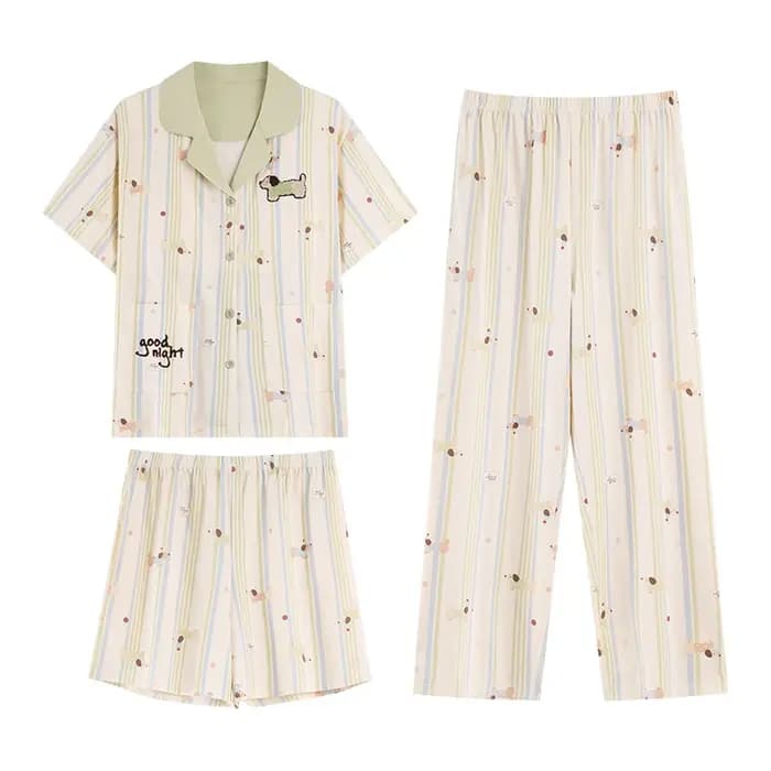 Ensemble pyjama d'été 3 pièces pour femmes
