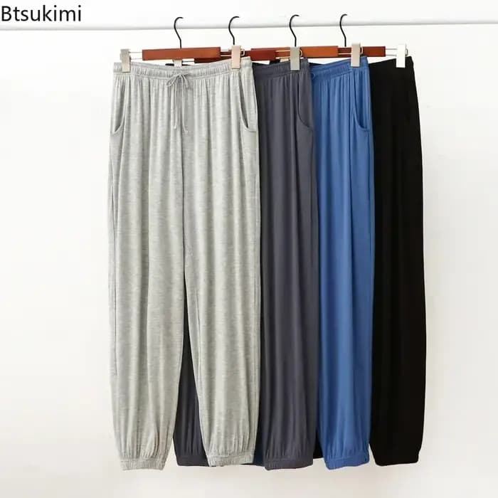 Nouveau Pantalon de Pyjama Homme 2026 – Ample, Décontracté, Couleur Unie, Confortable pour la Maison, le Yoga et la Détente