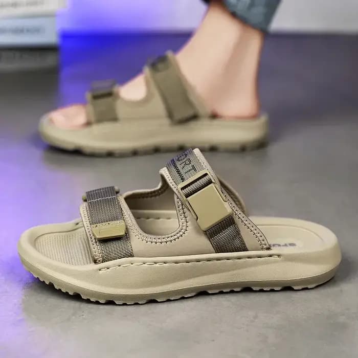 Nouveauté homme pantoufles léger marche demi-chaussures confortable hommes décontracté demi glisser antidérapant extérieur mâle Cool sandales
