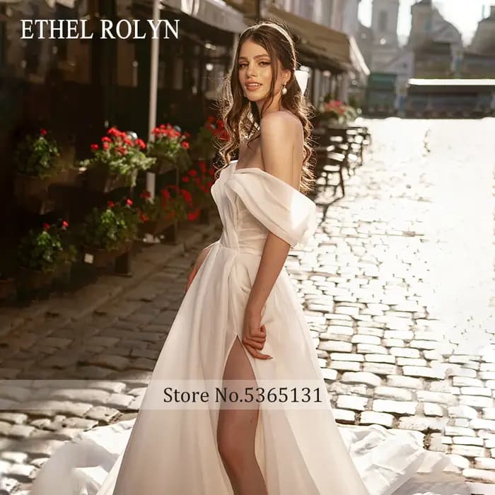 ETHEL ROCircN-Robe de mariée trapèze sexy en mousseline de soie pour femmes