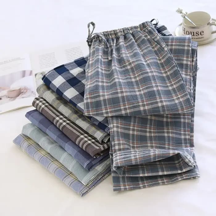 Pantalon de pyjama en coton à carreaux pour hommes, long surintendant ser pour le printemps et l'été, style fin, grande taille, pantalon ajusté