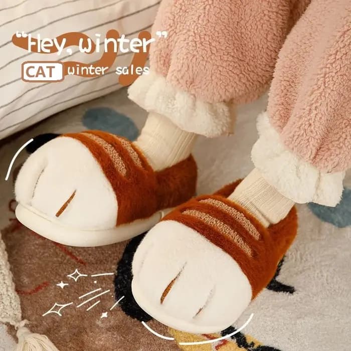Pantoufles Patte de Chat Douillettes pour Femme – Chaussons d'Hiver Moelleux pour la Maison