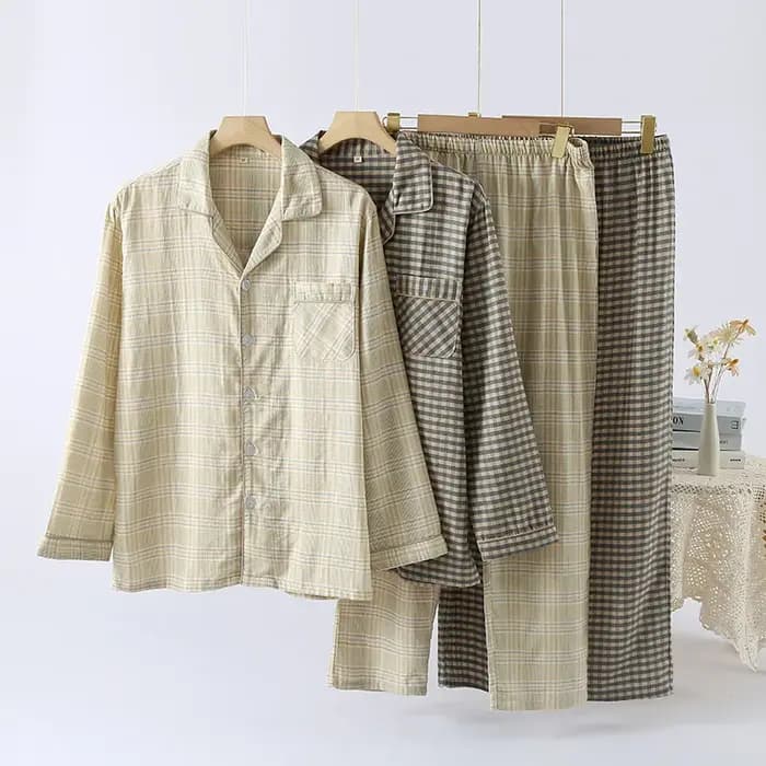 Pyjama Double couche teint en fil pour hommes