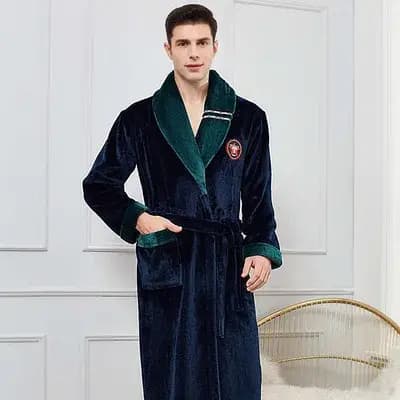 Haute qualité hommes Robe hiver peignoir mâle longue épaisse chaude Terry polaire serviette
