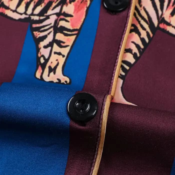 Ensemble de pyjama personnalisé à imprimé tigre rayé pour femmes