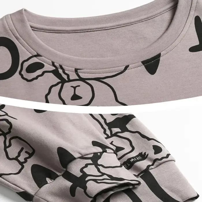 Pyjama rayé ours dessin animé pour homme