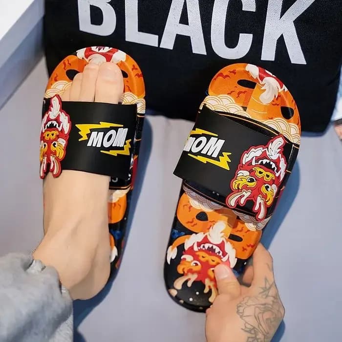 Pantoufles tendance Dragon du zodiaque pour hommes et femmes