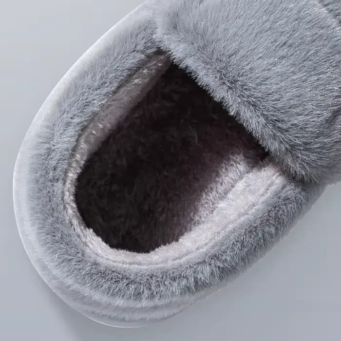 Chaussons pour hommes hiver couleur unie talons enveloppants pantoufles en peluche antidérapant chaud femmes
