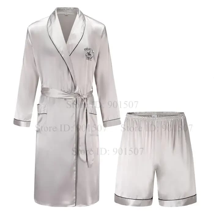 Hommes Homewear loisirs sondes Robe en Satin été printemps vêtements de nuit mâle décontracté Kimono peignoir glace
