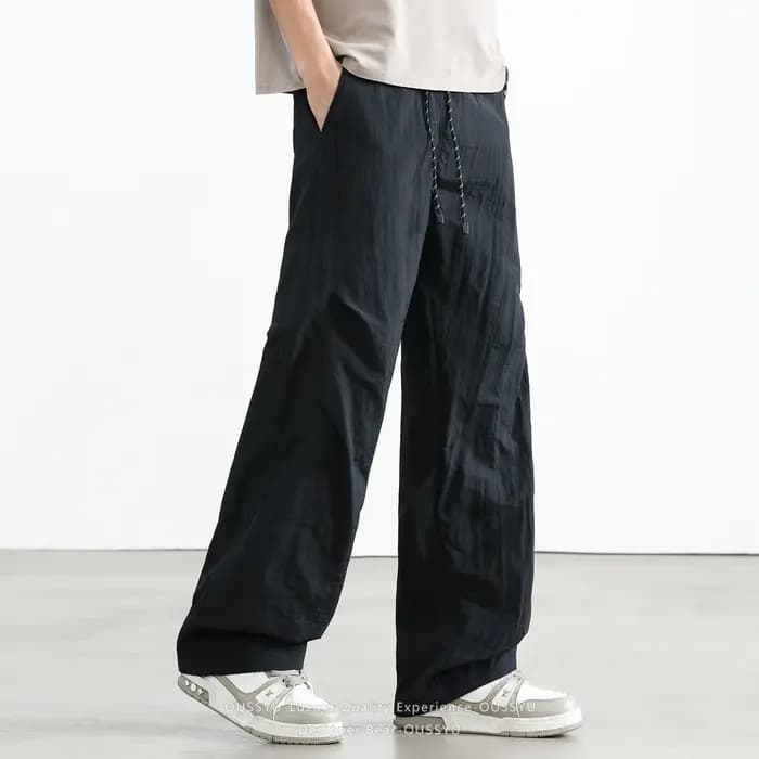 Pantalon décontracté d'été pour homme en soie glacée