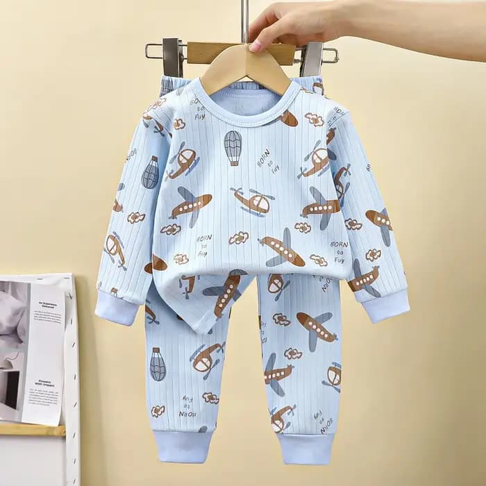 Ensemble de pyjama en coton doux à manches longues pour garçons