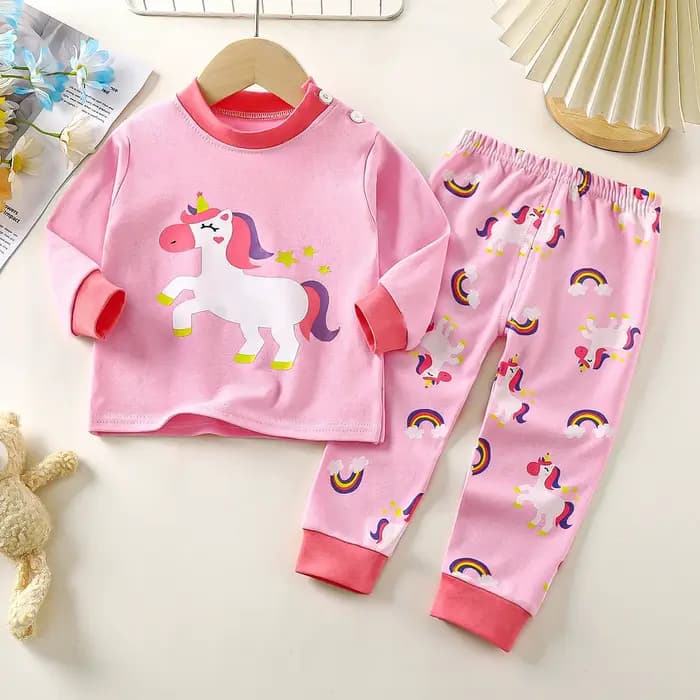 Garçons filles automne pur coton Pyjamas enfants dessin animé imprimé à manches longues t-shirts hau