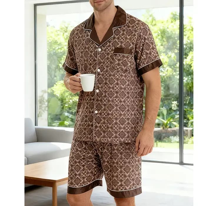 Ensemble pyjama imprimé à carreaux pour hommes
