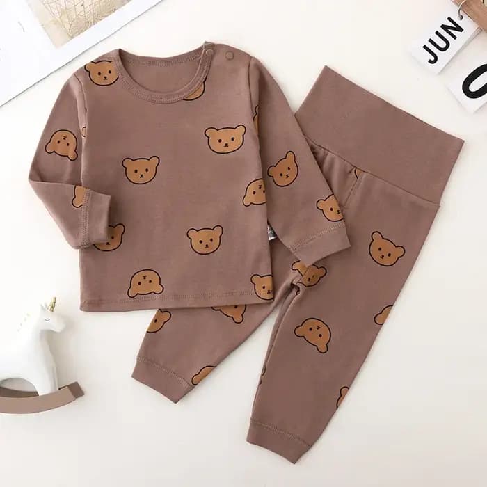 Ensemble pyjama pour bébés filles et garçons de 0 à 3 ans, en coton imprimé ours, vêtements de maiso